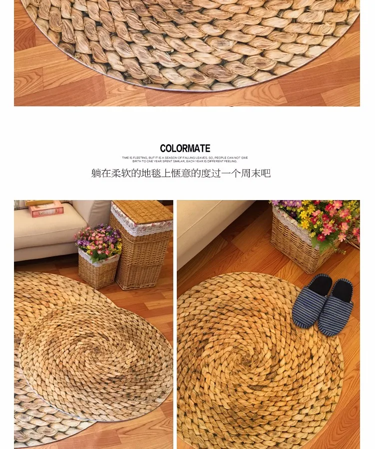 CarPet Long Gang Shop Round Blanket Table Mat Modern Minimalist Computer Chair Living Room Bedroom Easy to Clean Color : 2, Size : 120cm in Diameter 